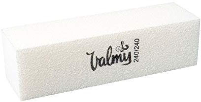Lima de Uñas Profesional Valmy – Herramienta de Manicura y Pedicura para el Cuidado de Uñas Naturales y Acrílicas, Tipo Taco (240/240, Paquete de 10)