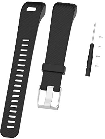 Huabao Cinturino in Silicone per Garmin vivosmart HR +/Garmin Approach X10/X40 (Nero)