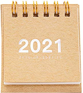 Mini Schreibtischunterlage Kalender August 2020 - Dezember 2021 Monatsplaner Tagesplaner Tischkalender Akademischer Jahresplaner Hellbraun