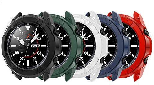 TenCloud Accessori compatibili con Samsung Galaxy Watch 3 45 mm, custodia protettiva con ghiera ad anello adesivo per smartwatch Galaxy Watch 3 SM-R840 (5 colori)