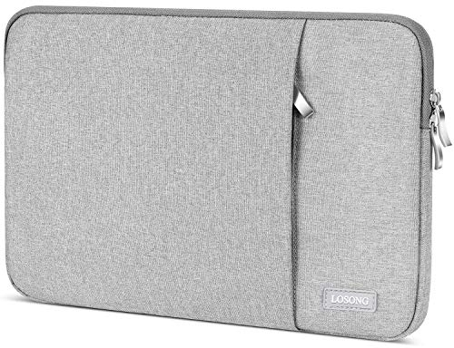 Losong Protective Carrying Sleeve for 15.6 Inch Portable Monitors, Water Resistant Laptop Display Bag with Accessory Pocket, Size-15.3x9.8 Gray