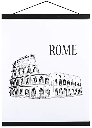 Ywlake B0 Posterleiste Posterschiene Posterleisten, Magnet Magnetische Holz Poster Aufhänger Halter Rahmen Leisten Bild Bilder Bilderrahmen Bilderleiste 100x70 100x140 (100cm, Schwarz)