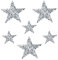 JKJF Fünfzackiger Stern Aufnäher Strass Patches Wärmeübertragung Applique für Kleidung Jeans Jacken Hüte Rucksäcke Schuhe - 6 Stk 4 cm und 6 cm