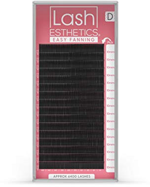Lash Esthetics® Easy Fanning Eyelash Extensions – Russian Individual Volume Lashes for Professionals | D Curl 0.03 0.05 0.07mm | Soft Silky False Eyelashes | 16 Lines Mixed Lengths
