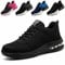 ZSDZSZ Arbeitsschuhe Herren Leicht Sicherheitsschuhe Damen Atmungsaktive Stahlkappenschuhe Sportlich Schutzschuhe,Schwarz,46 EU