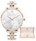 L'AMORE MILANO Damenuhr Rosenbox - Hochwertige Armbanduhr Edelstahl mit luxuriösem Design, wasserdicht 5 ATM - Edles Geschenk für Frauen, Freundin, Mutter - 36mm Damen Uhr Bicolor Rosegold Silber