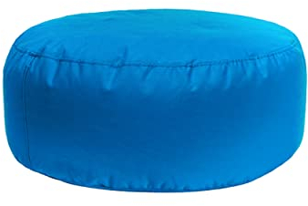 Bruni Pouf Sitzhocker M in Blau – runder Sitzpouf, Indoor und Outdoor als Fußhocker, Yoga-Sitzkissen, Meditationskissen geeignet, in Deutschland gefertigt