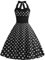 Robe Vintage Années 50 Femme Retro Rockabilly Pin Up Élégante Robes sans Manche Dos Nu Décolleté en Cœur Polka Dot Trapèze Mariage Cocktail Soirée Fête Cérémonie Décontractée au Genou Midi #Noir L