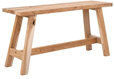 House Nordic Bank Barcelona Teak 90 cm Holzbank Hocker Gartenbank Sitzbank