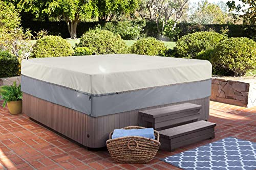 STEECA Wasserdichte Whirlpool-Abdeckung, quadratisch, Spa-Hardcover-Schutz, 210 x 213 x 50 cm