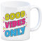 Good Vibes Only Kaffeebecher mit Spruch für Arbeitskollegen schöne Tasse super geeignet für den Arbeitsplatz Bunt Motivation Fröhlich Kaffeetasse Gute Laune cool