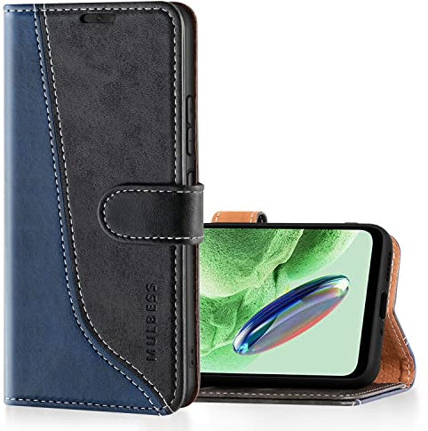 Mulbess für Xiaomi Redmi Note 12 Hülle, Handyülle Leder mit Kartenfach, Klapphülle mit Magnetverschluss, Flip Case Etui Handytasche Schutzhülle, Stilvoll Schwarz