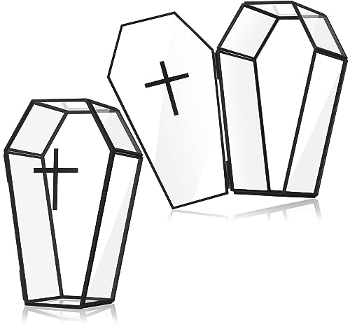 Sasylvia Sarg-Box, Sarg, Schmuckkästchen, Gothic-Schmuckaufbewahrung, Sarg, Glas, Schmuckkästchen, Gothic-Aufbewahrung, Schatulle, Dekoration, Gothic, Heimdekoration, Schmuckschatulle mit Deckel für