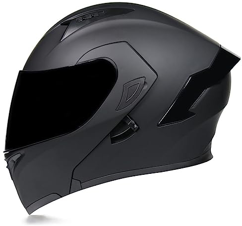 Motorradhelm Klapphelm Integralhelm ECE ZertifiziertVerkehrssicherheit, Robuster Leiser Motorrad Helm, Rollerhelm Sturzhelm mit Doppelvisier Sonnenblende, Damen Herren Erwachsene