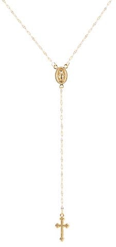 fdsmall Layered Halsketten für Frauen Mode zierlich Einstellbar 14K Gold überzogene Y Kreuz Münze Anhänger Choker Halskette Schmuck Geschenke für Frauen und Mädchen (Gold)