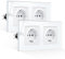 2er-Pack CNBINGO Doppelsteckdose Unterputz mit Krallen, Schuko Steckdose Gehärteter Glasscheibe, Weiß Schutzkontakt Wandsteckdose, 2-Fach, 16Amp, 250V