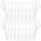 Gefrierschrank Korb Organizer, 2pcs Kühlschrank Metallbehälter, Große Drahtaufbewahrungskörbe mit Griffen, Kühlschrank Teiler Container für (39 x 20 x 20 cm)