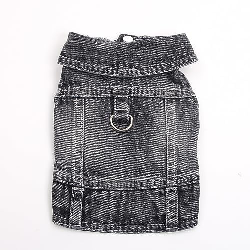 Frühling Und Herbst Warme Haustierkleidung, Hundejeans, Mantel, Jacke, Chihuahua, Mops, Jeansweste, Katze, Hundebekleidung, Bekleidung,Schwarz,S