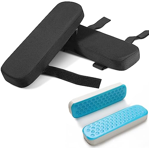 Stuhl Armlehne Kühlgel Kissen Ellbogen Kissen Druckentlastung Bürostuhl Gaming Stuhl Armlehne mit Memory Foam Armlehne Pads 2 (ein Paar Flat)