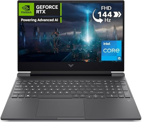 HP Victus 15-fa1005sl Notebook, Intel Core i5-12500H, RAM 16GB, 512GB SSD, Display 15.6 FHD IPS 144Hz, Nvidia RTX 4050 da 6GB, 3 Mesi di PC Game Pass Inclusi, Webcam TNR, Windows 11, Grigio