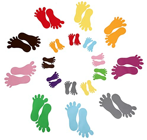 jojofuny Fußabdruck-bodenaufkleber 18 Paar Pvc-material Badewannenaufkleber Jungen- Und Mädchenzimmerdekoration Entfernbare Wandaufkleber