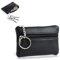 TuseRxln Schwarz 2 Fächer Leder Schlüsseletui, Schlüsseltasche Klein für Damen und Herren(1 Stück,11.5x7.5x1cm)