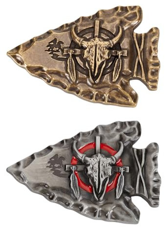 WEBEEDY 2 Style Western Belt Buckles Vintage Longhorn Bull and Fish Shaped Belt Buckle Classic Country Cowboy Stainless Steel Novelty Belt Buckles Novelty Belt Accessories Gift for Men Women