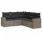 vidaXL Garten Sofa Garnitur 5-TLG., Gartenmöbel Set mit Kissen Stauraum, Sitzgruppe für Garten Terrasse, Modular Gartensofa Lounge, Grau Poly Rattan