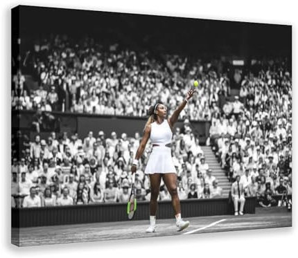 MExmeb Serena Williams Leinwand-Poster, Wandkunst, Dekordruck, Gemälde für Wohnzimmer, Schlafzimmer, Dekoration, Rahmen-Stil, 60 x 90 cm