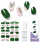Semi Cured Gel Nail Strips - 28 pcs Gel Nail Stickers-Full Wraps, Long Lasting, UV Lamp Compatible - Salon Quality Nail Art Stickers, Easy to Apply