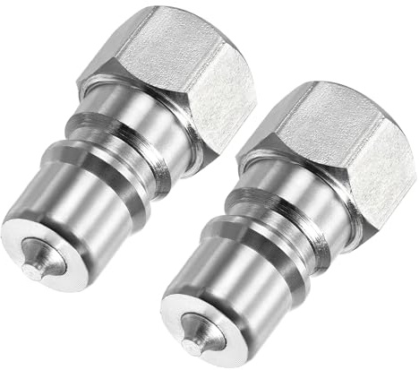 YOKIVE 2 Stück Hydraulik-Schnellkupplungen, Kohlenstoffstahlrohre | Anschlussstecker Adapter ideal für Bauwesen Landwirtschaft (Silberton, M14x1,5mm)