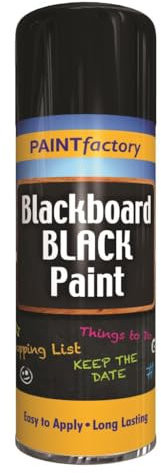 PF Blackboard Spray Paint Black 400ML - Quick-Drying, Hard-Wearing Satin Finish | Paint Factory Speciality Coating Spray Paint | Easy Application & Long-Lasting Durability