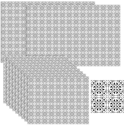 Clabby 12 Pcs Miniature Dollhouse Wallpaper peel Age 12+ and stick Cement Tile DIY Self Adhesive Dollhouse Flooring Wallpaper on 1/12 Scale 1/6 Scale for Dollhouse Accessories Decorations
