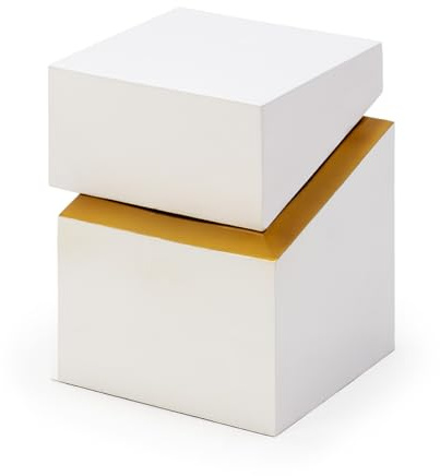 MESA AUXILIAR 40X42X43 METAL BLANCO/DORADO
