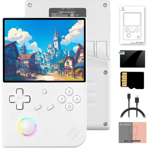 Meiurlex RG40XXV Retro Spielkonsole 128GB mit 13000+Spielen, 4,0 Zoll IPS ARM Cortex-A53 Linux 64-Bit System Handheld Arcade Gaming Emulator unterstützung 5G WiFi Bluetooth