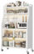 BYYBOU Buffetschrank Küchenschrank Hochschrank Schrank Küche Mehrzweckschrank 86cm Breit mit Rad, Vorratsschrank Mikrowellenschrank Mutfak Dolabı mit verstellbare Regal und Türen Weiß (86x36x162cm)