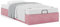 IKAYAA Letto Singolo 100x200 con Contenitore Letto Imbottito Letto Singolo Rete Letto Contenitore Rete a Doghe in Legno-Rosa-100 x 200 cm