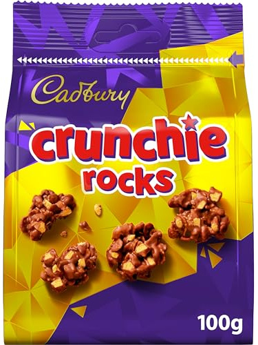 Cadbury Milk Chocolate Crunchie Rocks, 100 g (Pack of 1) | Crunchy Honeycomb Coated in Creamy Chocolate, For Sharing, Bite Size Treats
