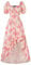 SCARLET DARKNESS Summer Floral Dresses for Women UK Puff Sleeves Smocked Irregular Hem Milkmaid Dress Pink Floral L