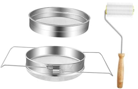 MotiveTech Colino per miele doppio setaccio per apicoltori robusto e versatile in acciaio inossidabile