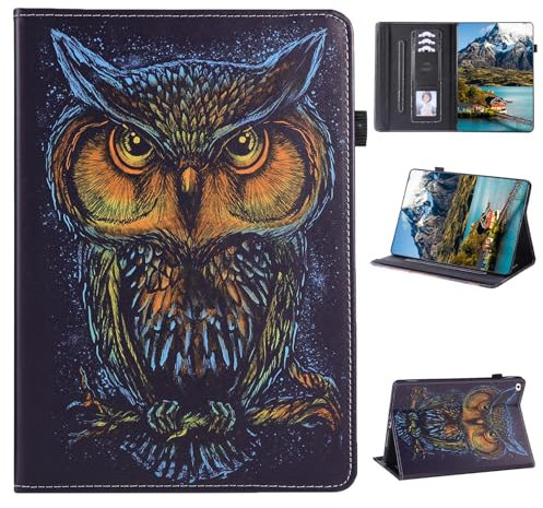 Vaitasy Hülle Kompatibel mit iPad 9.7 (2018/2017) iPad Air 2/ iPad Air, Multi-Winkel Folio Schutzhülle mit Ultra Dünn Vollschutzhülle iPad 6/5 Generation - Eule