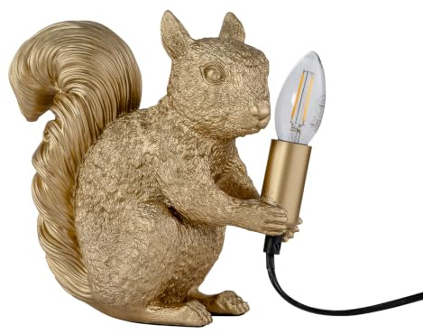 firstchoicelighting Squirrel - Gold Squirrel Table Lamp