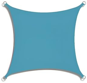 Hiseng Einfarbig Sonnensegel Rechteckig mit Ösen, Klassiker Outdoor Markise, Sonnensegel Wasserdicht, Outdoor Wetterfest UV-Schut Markise, Tarp für Terrasse, Hinterhof, Garten (Türkis,2.5x3m)