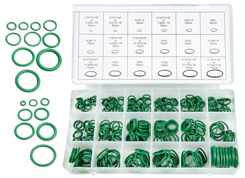 Kit 270 Pièces Joints Toriques Climatisation | Joints Étanchéité Réfrigérant Caoutchouc | Pièces Rechange pour Compresseur Auto, HVAC (20x10x3cm) Outillage