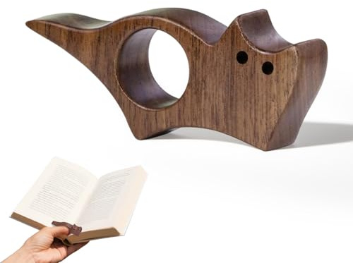 Ztolbriy Porte-Page en Bois avec Chat – Marque-Page & Main Libre | Accessoire Lecture Pratique | Cadeau Idéal pour Lecteurs