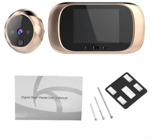 KHIronHive Cámara de visualización de puerta digital con mirilla, pantalla LCD de 2,8 pulgadas, lente gran angular de 90°, captura de fotos, memoria incorporada y alimentación para seguridad en el