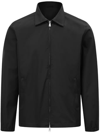 Allthemen Mens Smart Jacket Cargo Sports Windbreaker Coat Black L