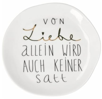 Räder Mix&Match Teller „Von Liebe allein“ – Porzellan mit Spruch, 14 cm