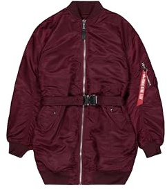ALPHA INDUSTRIES Damen Ma-1 Long Bomberjacke (1er Pack)