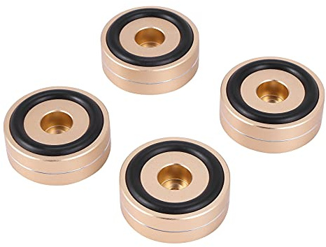 Quiceerly 4PCS Turntable Isolation Feet Pads Aluminium-Lautsprecherspitzen StandfußKegel Basismatte für Audio-SoundverstäRker